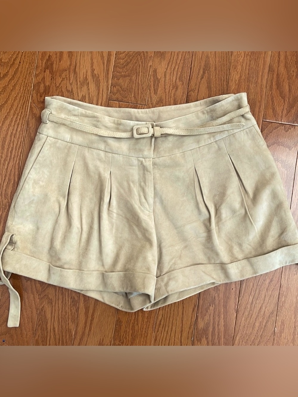 Cynthia Steffe Suede‎ Leather Shorts with Belt 10